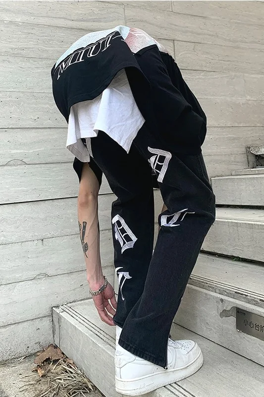 Title 5, American Zipper Street Hip-hop Velvet Trousers....
