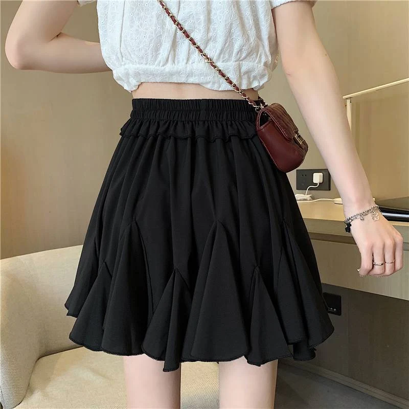 Title 5, Womens Irregular Chiffon Ruffled Skirt