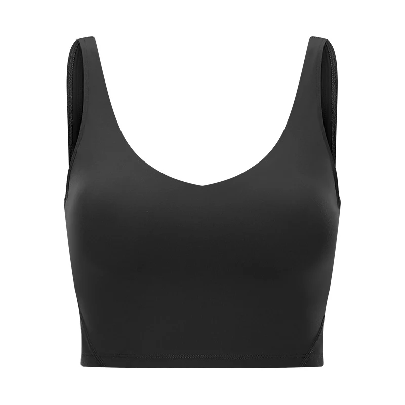 Top deportivo para mujer con espalda en U y almohadillas, ideal para deporte y belleza. Ajuste cómodo, realce natural. — foto 15