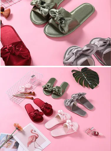Title 3, Bowknot Open-Toe Home Four Seasons Slippers for...