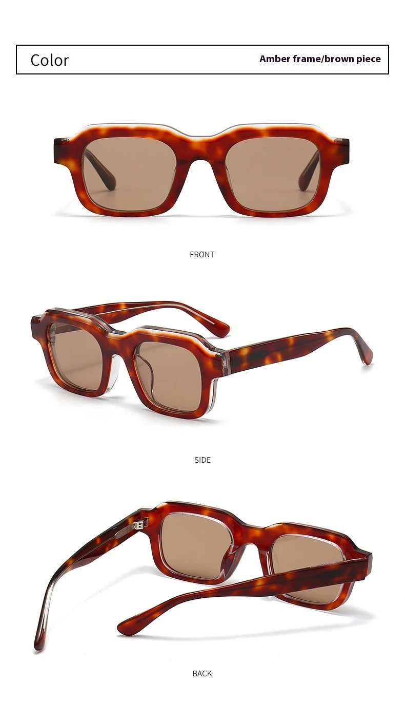 Title 10, Thick Acetate Frame Sunglasses Gradient Color S...