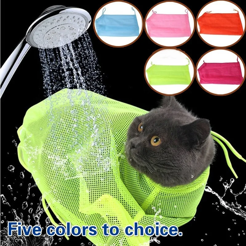 Title 1, Mesh Cat Groom Bath Bag Adjustable Dogs Anti Sc...