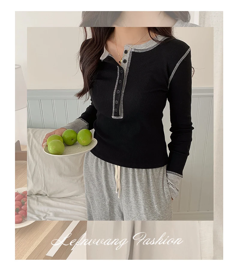 Title 7, Womens Long-Sleeved T-shirt Round Neck Top Ver...