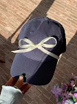 Ribbon Bow Big Head Navy Blue
