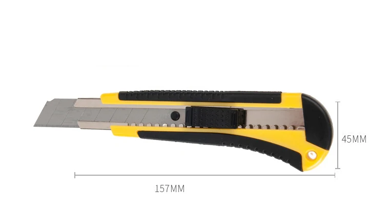 MOQ 1000 Yellow Art Knife 18mm Blade Plastic Metal Wallpaper Knife Express Unpacking Knife Paper Cutter for Various Task — photo 1
