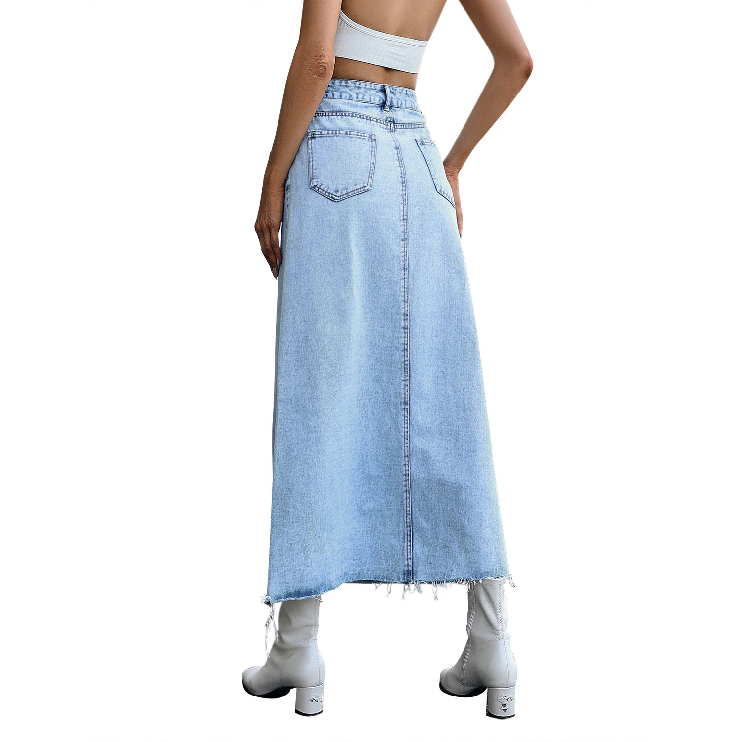 Saia Longa Feminina Casual Trendy Primavera Verão, Moda Versátil e Combinável, Perfeita para Todas as Ocasiões, Design Moderno. — foto 12