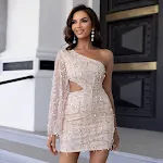 Nieuwe mode sexy off-shoulder strakke jurk — foto 3