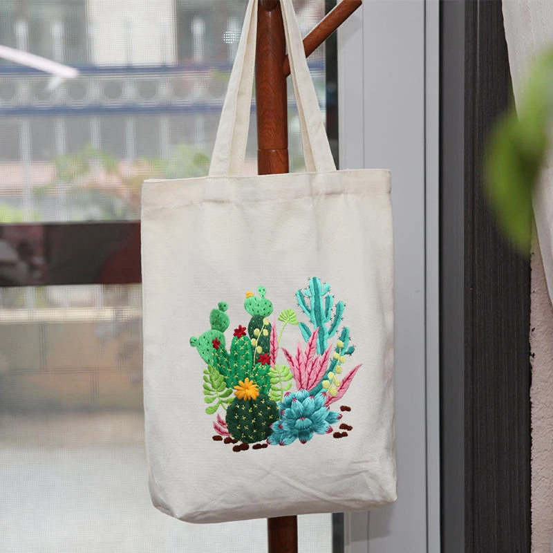 Canvas Bag Embroidered DIY Material Kit Design and create your own unique bag with this easy to use kit including thread — photo 6