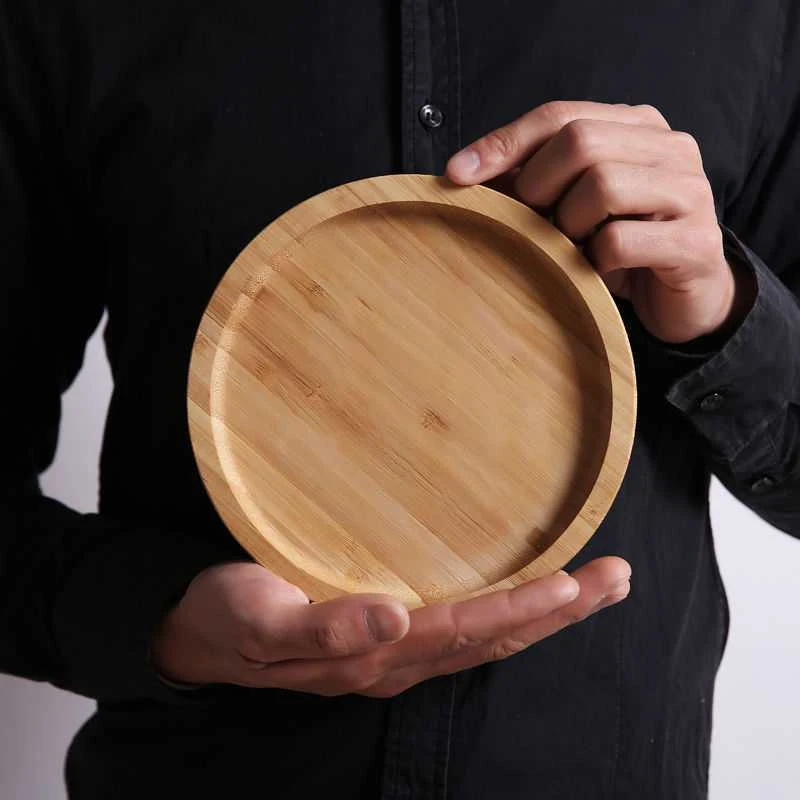 Title 4, Rectangular Bamboo Wooden Tray Dinner Plate Hou...