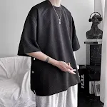 Camiseta Waffle Masculina Manga Curta Solta Conforto e Estilo para o Verão Tecido Leve e Respirável Caimento Perfeito Visual Despojado — foto 7