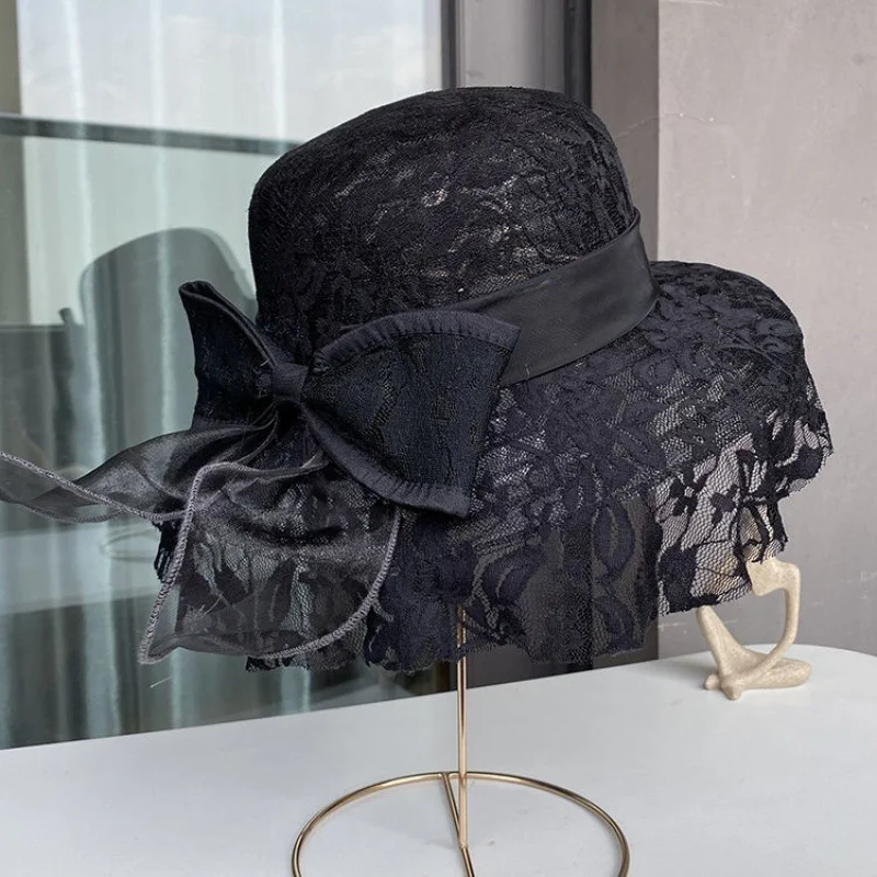 Title 2, Elegant Lace Bow Fisherman Hat For Children