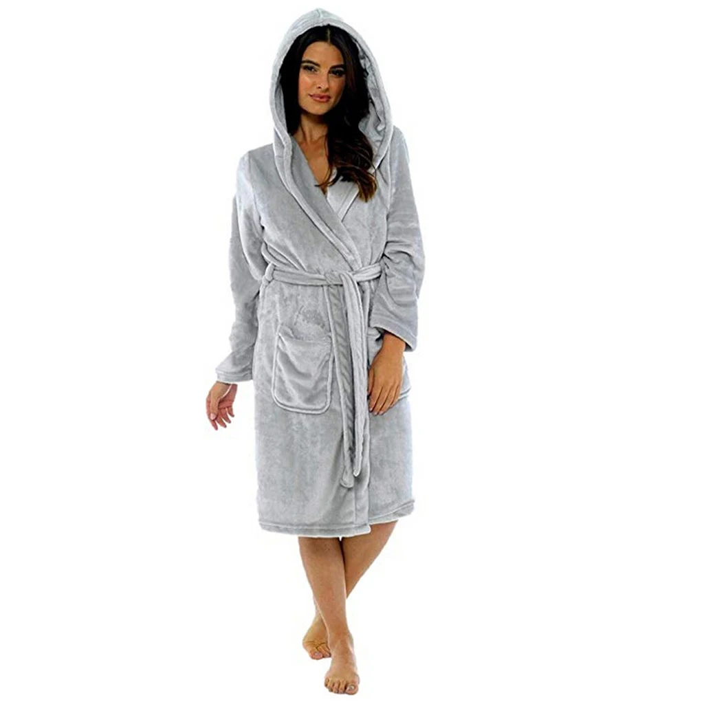 Women's long bathrobe with belt soft and comfortable ideal for relaxing after a bath or at home perfect for everyday use — photo 10