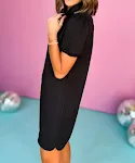 Women's Collar Zipper Short Sleeve Dress — photo 3