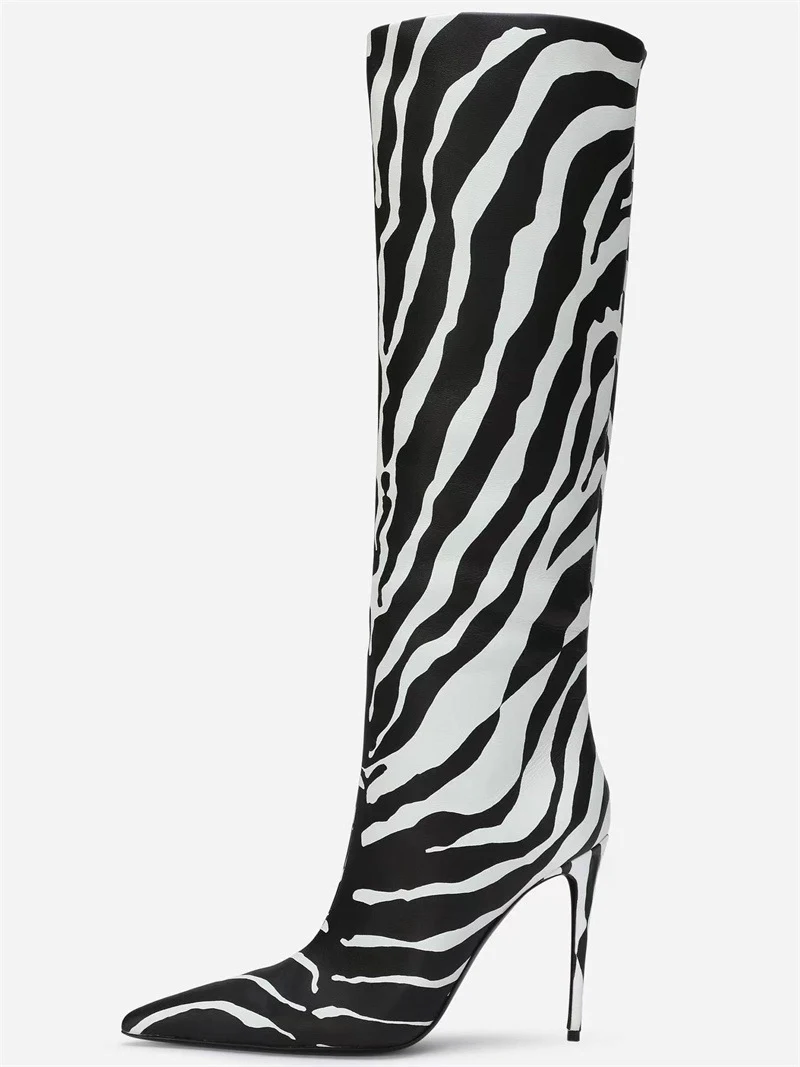 Women's fashion pointed stiletto heel leopard print boots. Elevate your style with these chic and eye-catching boots. Pe — photo 7