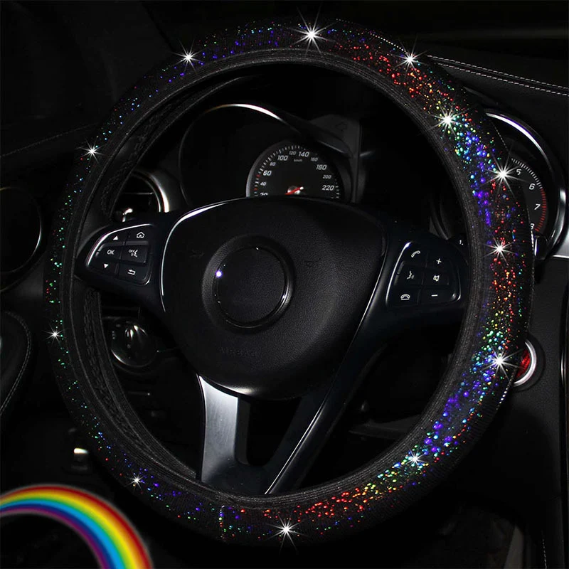 Glitter Sequin Elastic Car Steering Wheel Cover Without Inner Ring. Provides Colorful and Comfortable Grip. Easy to Inst — photo 5
