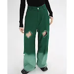 Women's Loose Gradient Cutout Straight Leg Jeans, comfortable and stylish, perfect for a relaxed yet trendy look, ideal — photo 6