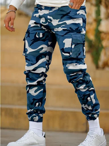 Title 7, Multi-pocket Camouflage Ankle-tied Mens Overal...