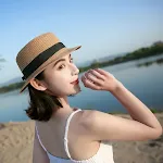 The New Fashion Trendy Tie Rope Flat-Edge Straw Woven Sunscreen Fashion Bow Summer Sun Hat — photo 3