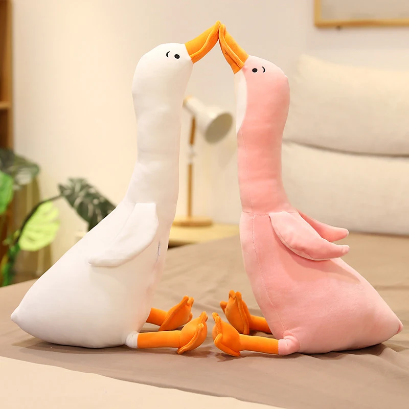 Grote witte gans pop, knuffel, bedkussen, slaapkussen. Grensoverschrijdende bestseller voor meisjes en kinderen, heerlijk zacht — foto 9