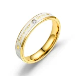 Anel de diamante duplo chanfrado para casais de moda europeia e americana, design arenoso, ideal para presentes e compromissos. — foto 2