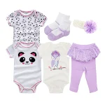 Conjunto de 5 peças para bebê verão manga curta — Conforto e frescor para o seu bebê nos dias quentes. Ideal para o dia a dia. — foto 2