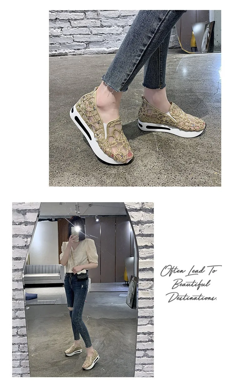 Title 7, Chaussures décontractées en dentelle et mesh po...