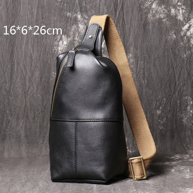 Bolsa Cross-body Casual de Couro para Homens, Design no Peito, Perfeita para Carregar Seus Essenciais com Estilo e Conforto, Livre suas mãos. — foto 4