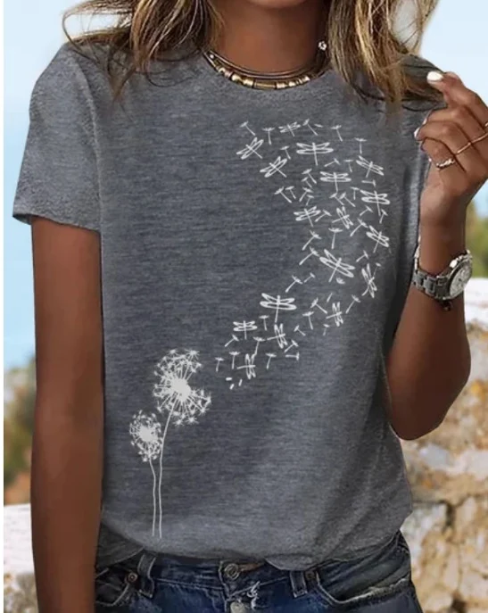 Camiseta Holgada Cuello Redondo Casual para Mujer, Diseño Suelto, Cómoda y Versátil, Ideal para Uso Diario, Moda Femenina. — foto 6