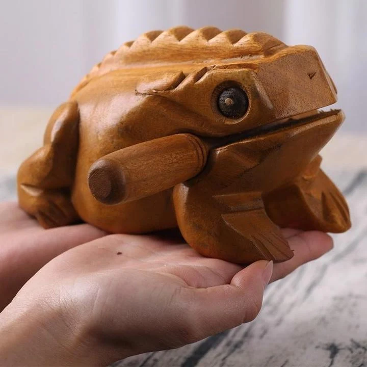 Title 1, Wood Frog Guiro Rasp Percussion Musical Instrum...