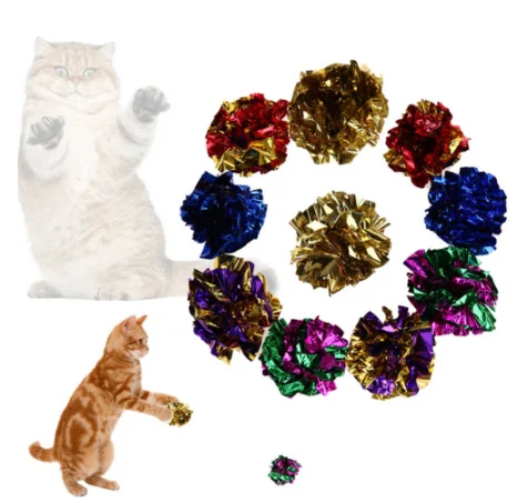 Cat toy ring paper ball colorful. Provides hours of fun and exercise for your cat with these vibrant paper balls. A play — photo 1