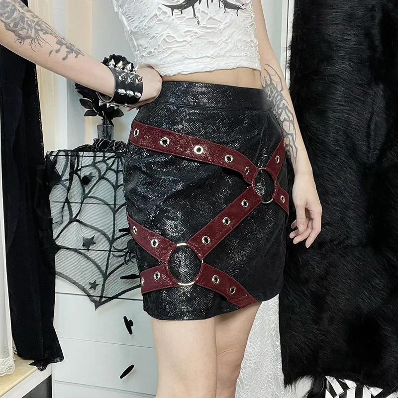 Title 4, Womens Fashion Contrast Webbing Hip Wrap Skirt...