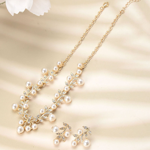 Title 7, Conjunto de colar e brincos estilo boho com pér...