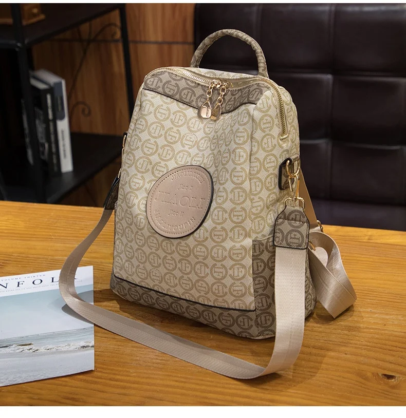 Mochila Vintage Europeia e Americana Feminina Nova Grande Capacidade Bolsa Espaçosa Perfeita para Viagens e Uso Diário Estilo Retro — foto 12