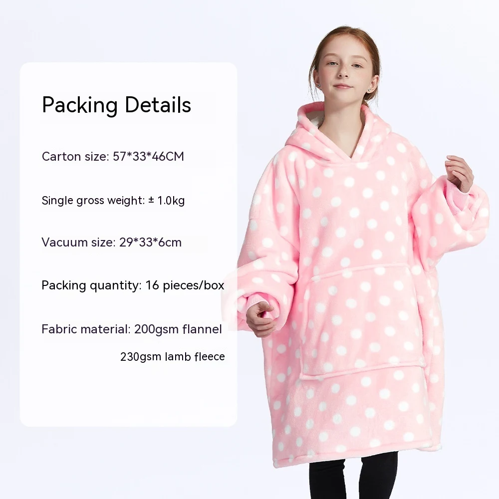 Title 5, European And American Style Flannel Hooded Lazy...