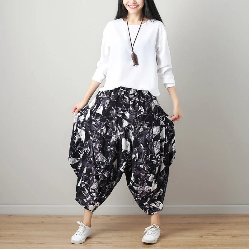 Women's Loose Lantern Wide-Leg Cropped Trousers, Comfortable and Stylish Summer Pants for Women, Perfect for Casual Outf — photo 24