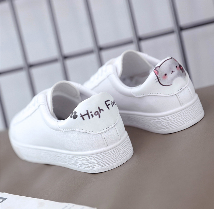 Women's casual shoes for spring and summer, new flat bottom kitten style student shoes in white. Perfect for everyday we — photo 3