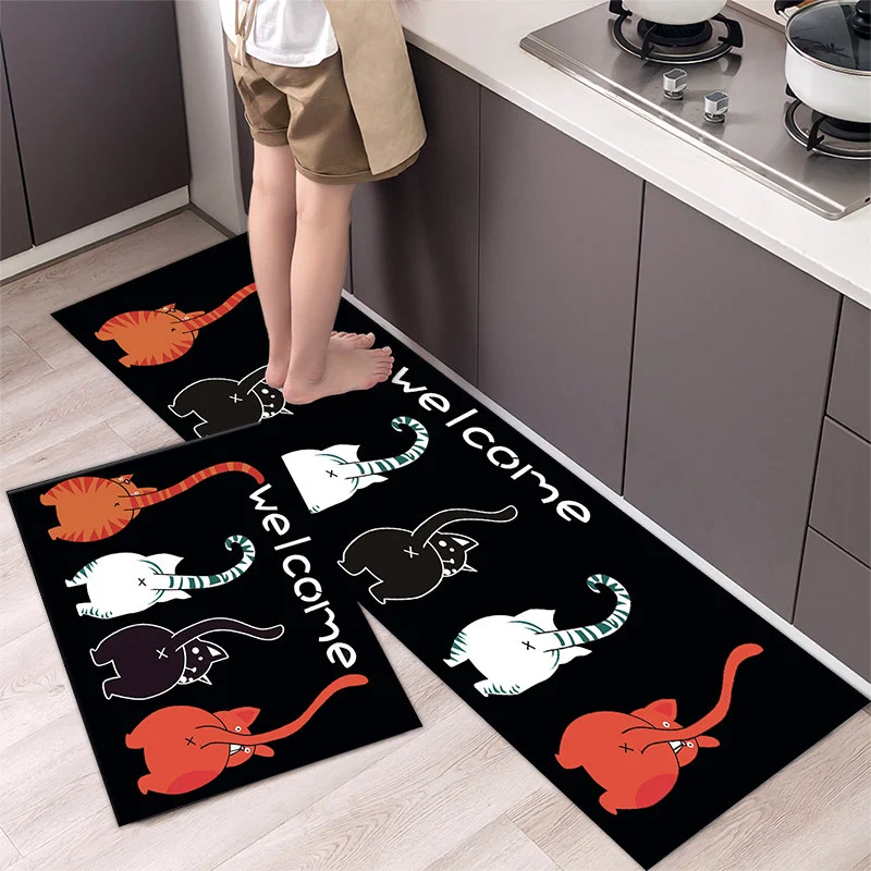 Title 40, Cartoon Floor Mat Kitchen Strip Rug, simple and...