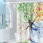 Retro Style Waterproof Shower Curtain American Design New Polyester Partition Curtain Bathroom. Separate your space and — photo 1