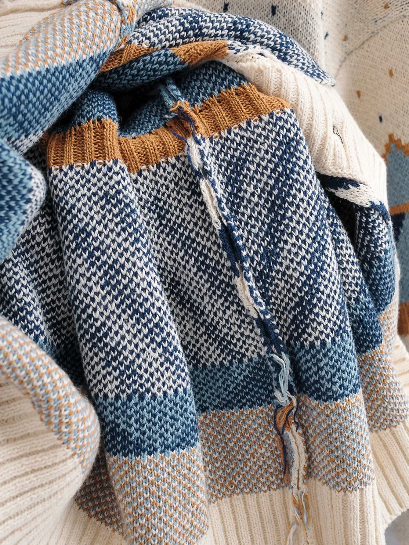 Title 9, Jacquard Diamond Block Strick-Cardigan-Mantel l...