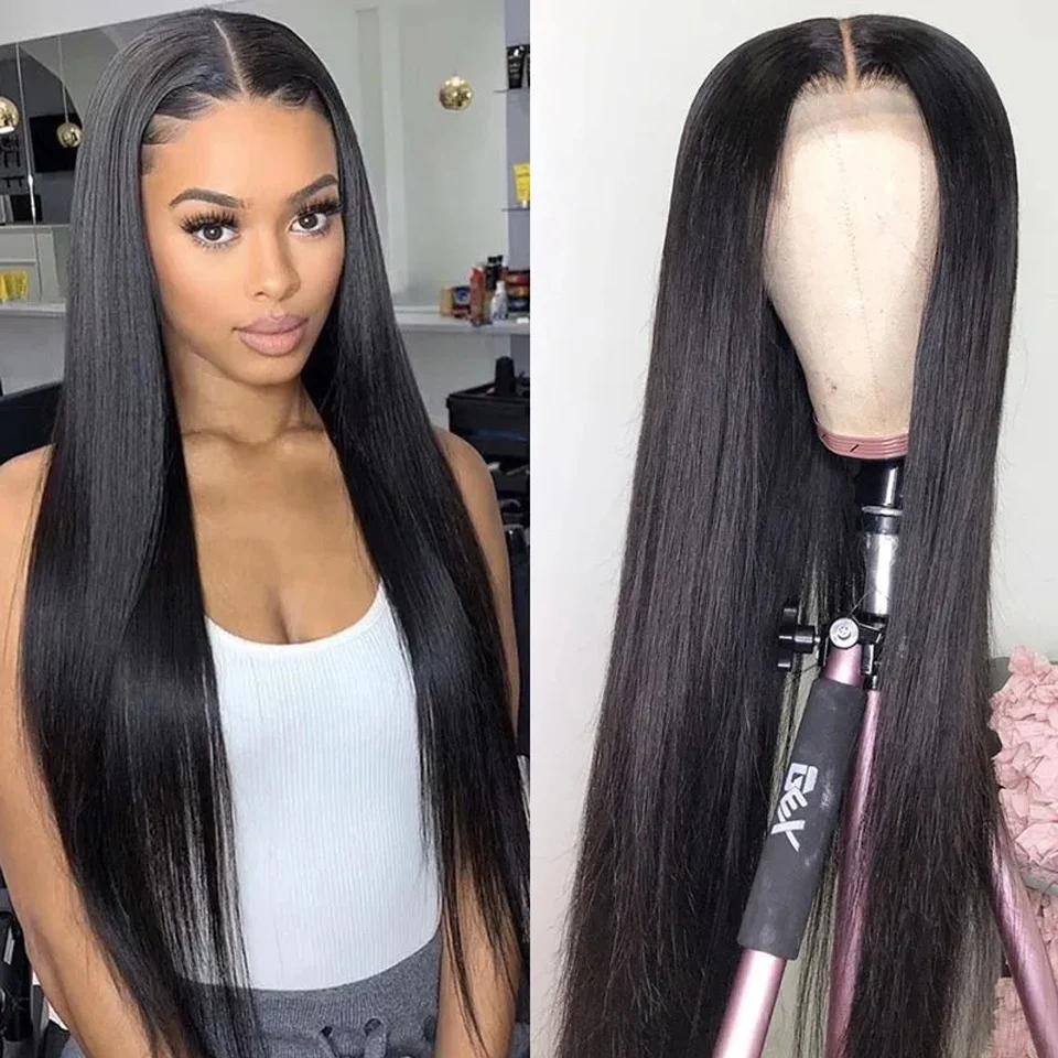 Damen Black Front Lace Perücke mit mittellangem, glattem Haar für einen natürlichen Look. Einfach zu stylen, perfekt für jeden Anlass. — foto 3