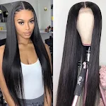 Damen Black Front Lace Perücke mit mittellangem, glattem Haar für einen natürlichen Look. Einfach zu stylen, perfekt für jeden Anlass. — foto 3