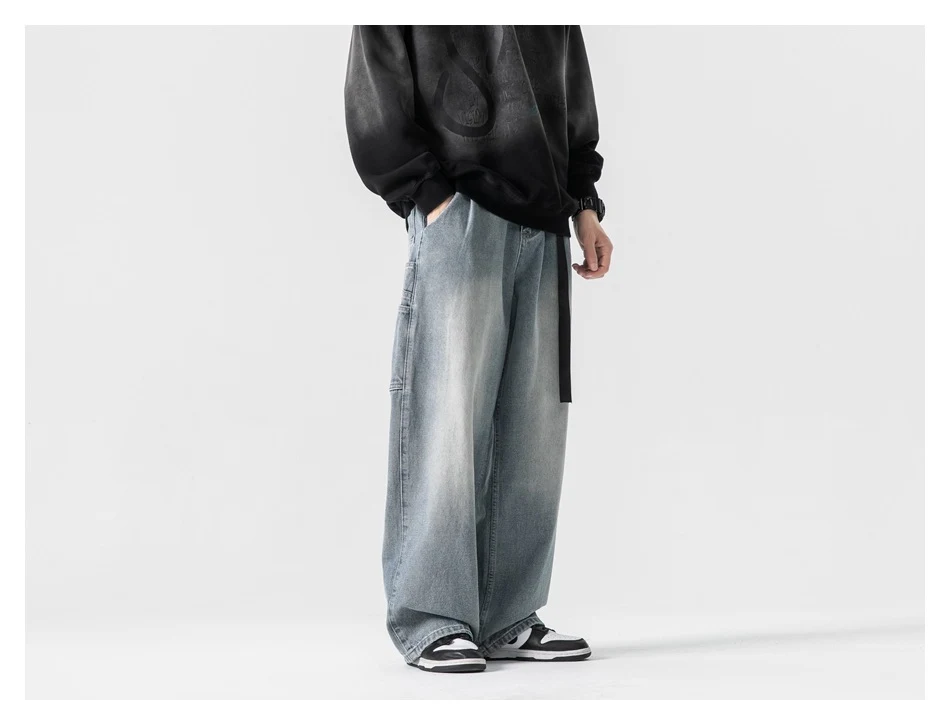 Title 18, Jeans larghi retrò da uomo di personalità della...