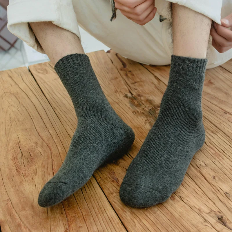 Title 8, Mens Winter Terry Socks Super Thick Warm Mid Tube