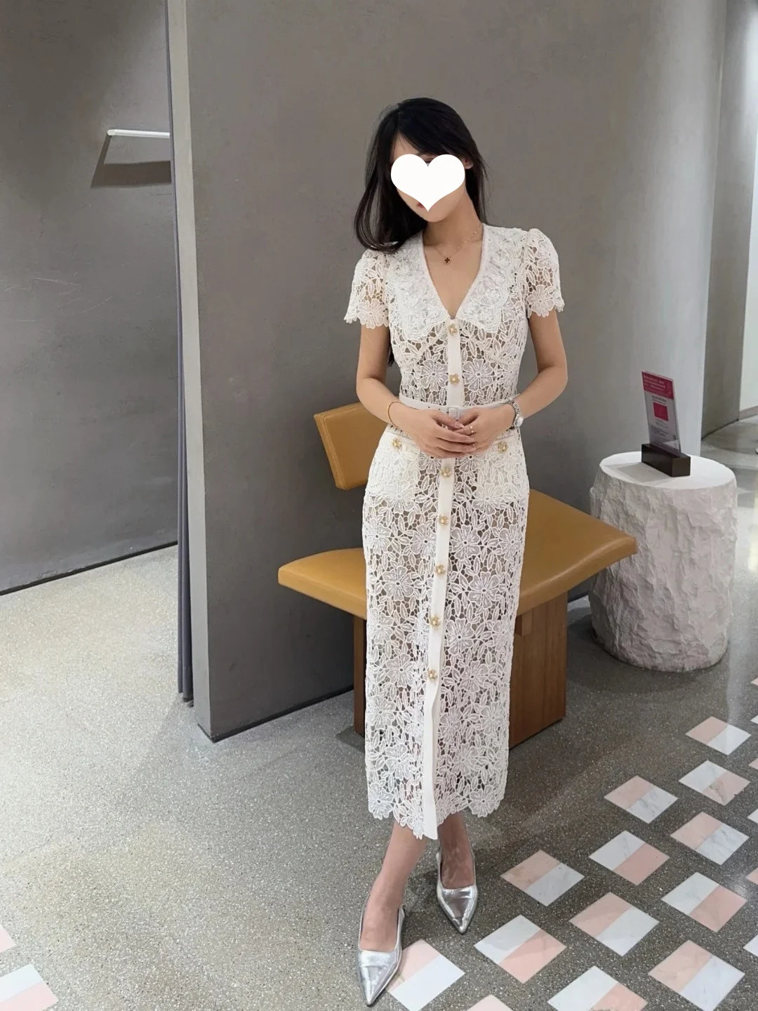 Title 2, Elegant Short Sleeve Lapel Refined Handmade Lac...