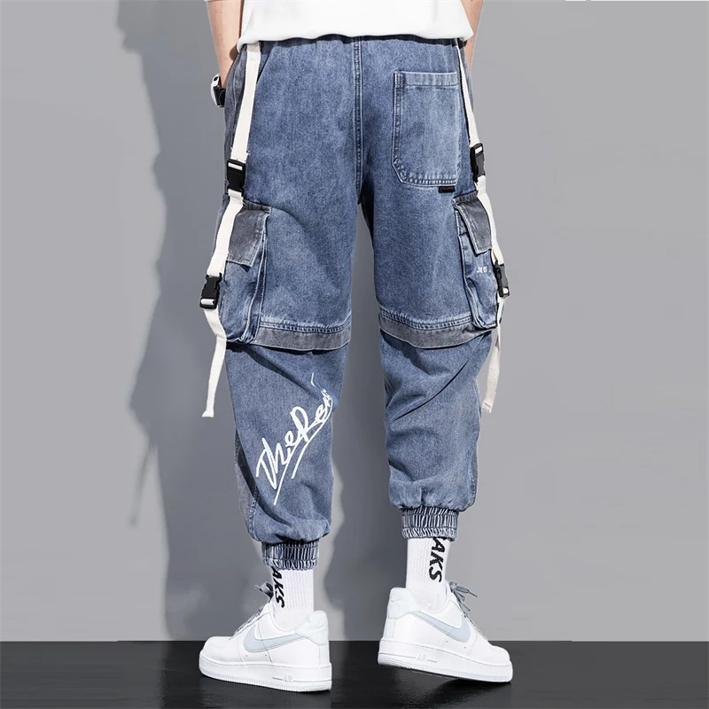 Jeans de trabajo para hombre Otoño holgados Hip-hop, ajuste suelto y estilo urbano para máxima comodidad y tendencia en esta temporada. — foto 2