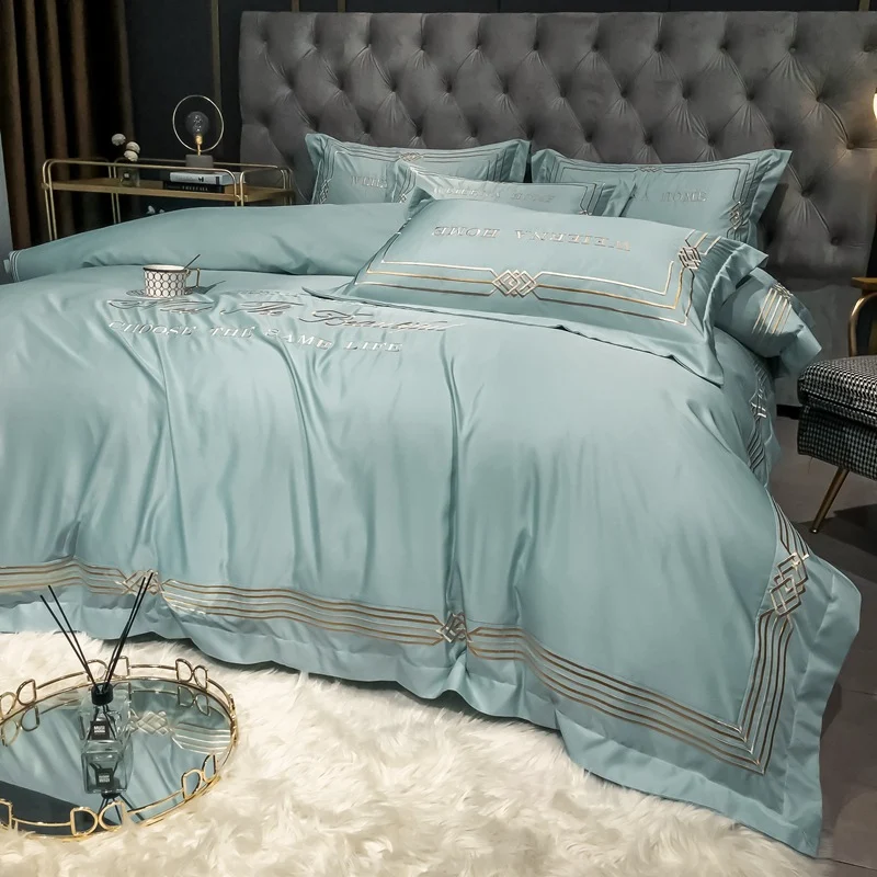Title 3, Embroidered Tencel Quilt Cover Set, Four-Piece,...