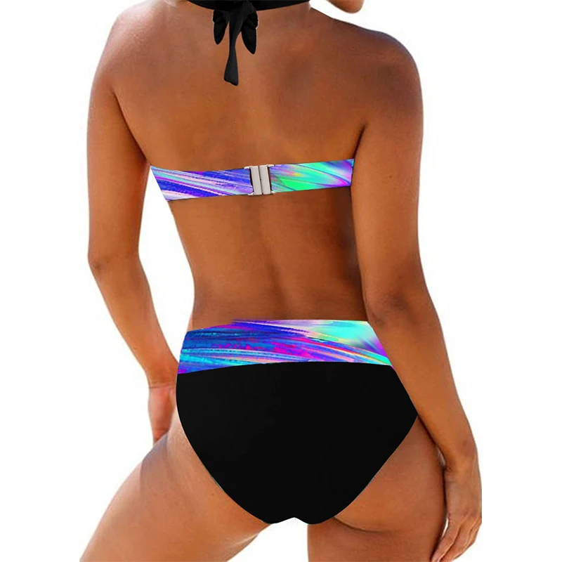 Dames Split Bikini badpak, perfect voor een stijlvolle zomerlook op het strand of bij het zwembad. Comfortabel en modieus design. — foto 5