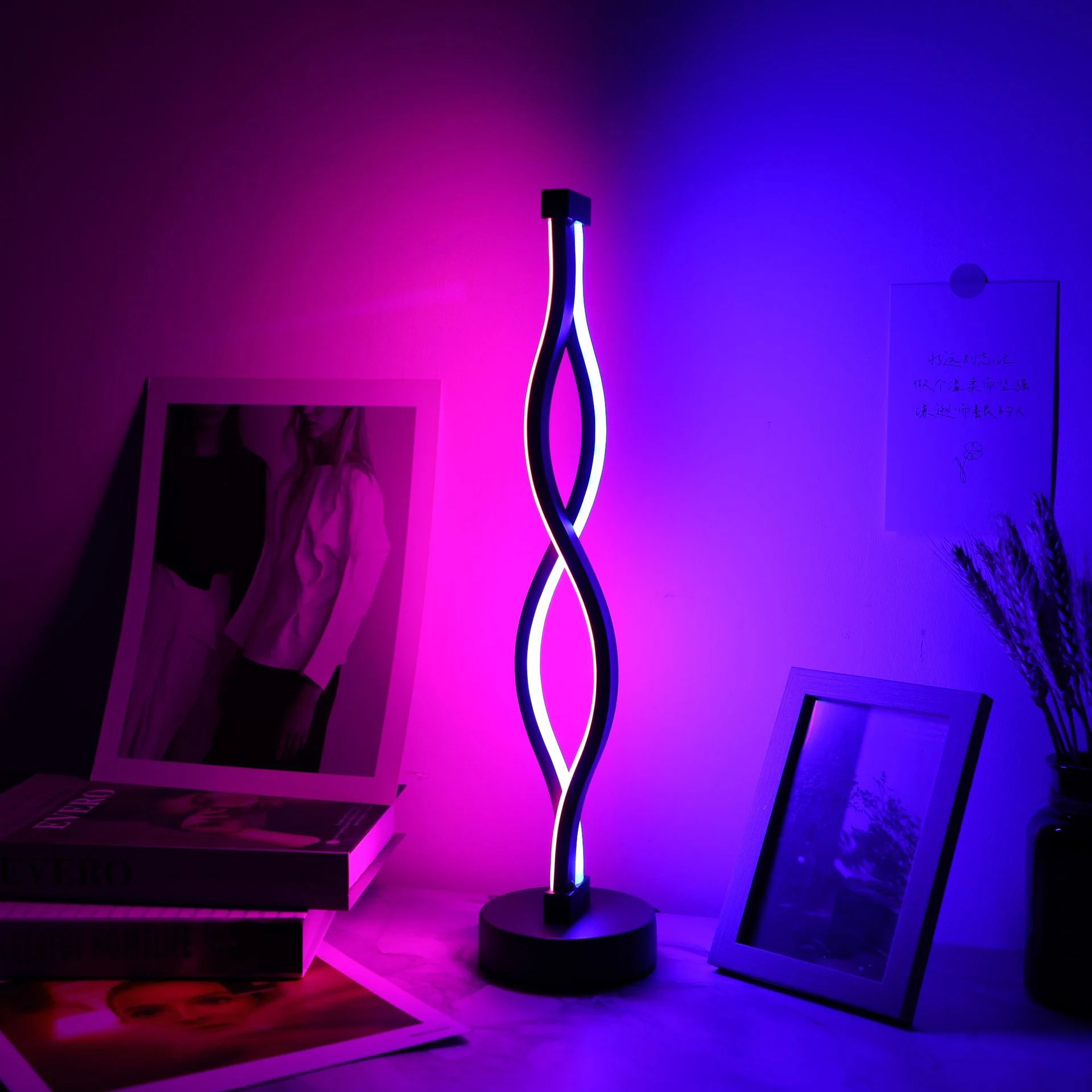 Title 6, Bedroom Desk Aluminum Lamp with Three-color Dim...