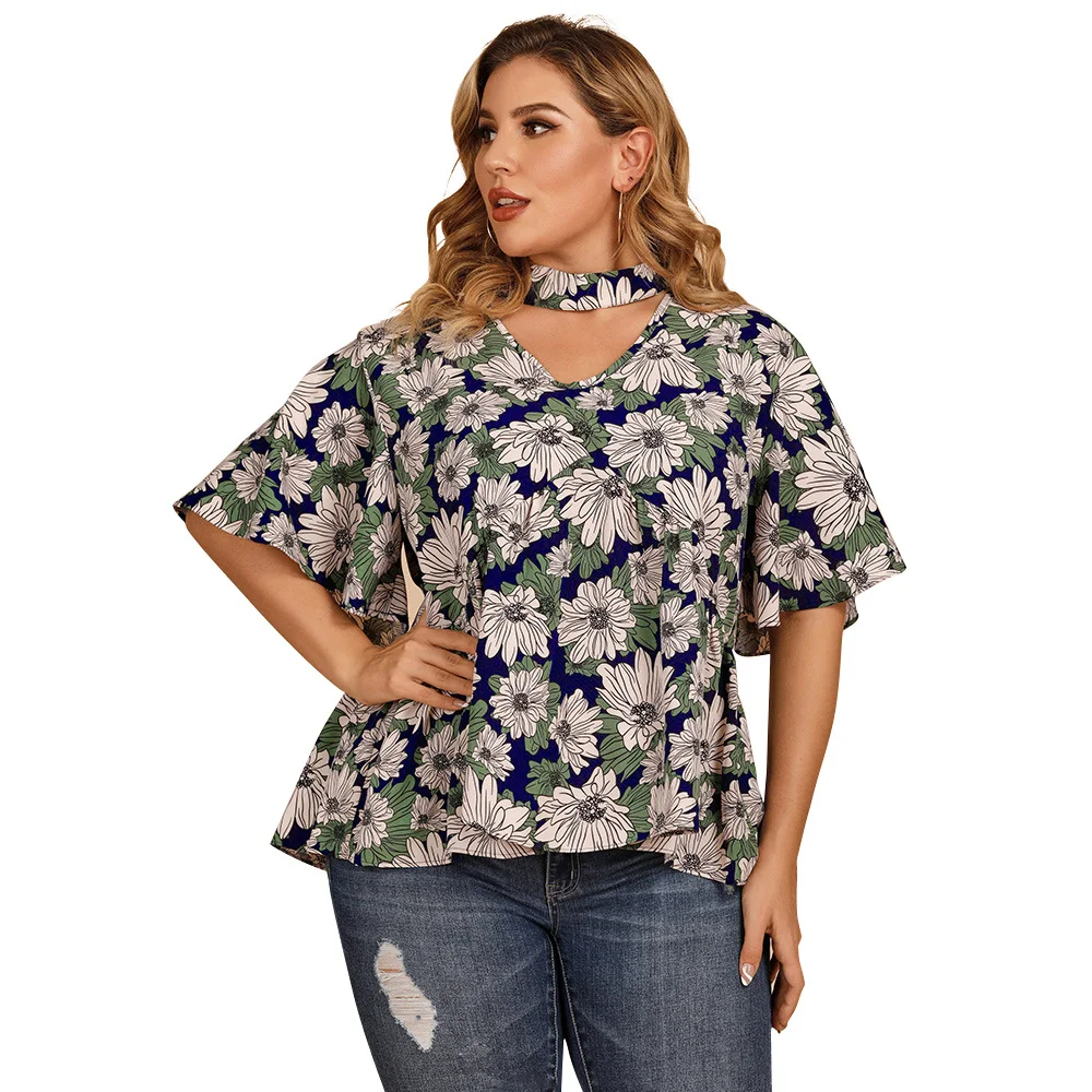 Women's Ruffle Sleeve Floral Shirt. Stylish and comfortable, perfect for any occasion. Enjoy the elegant floral design a — photo 6