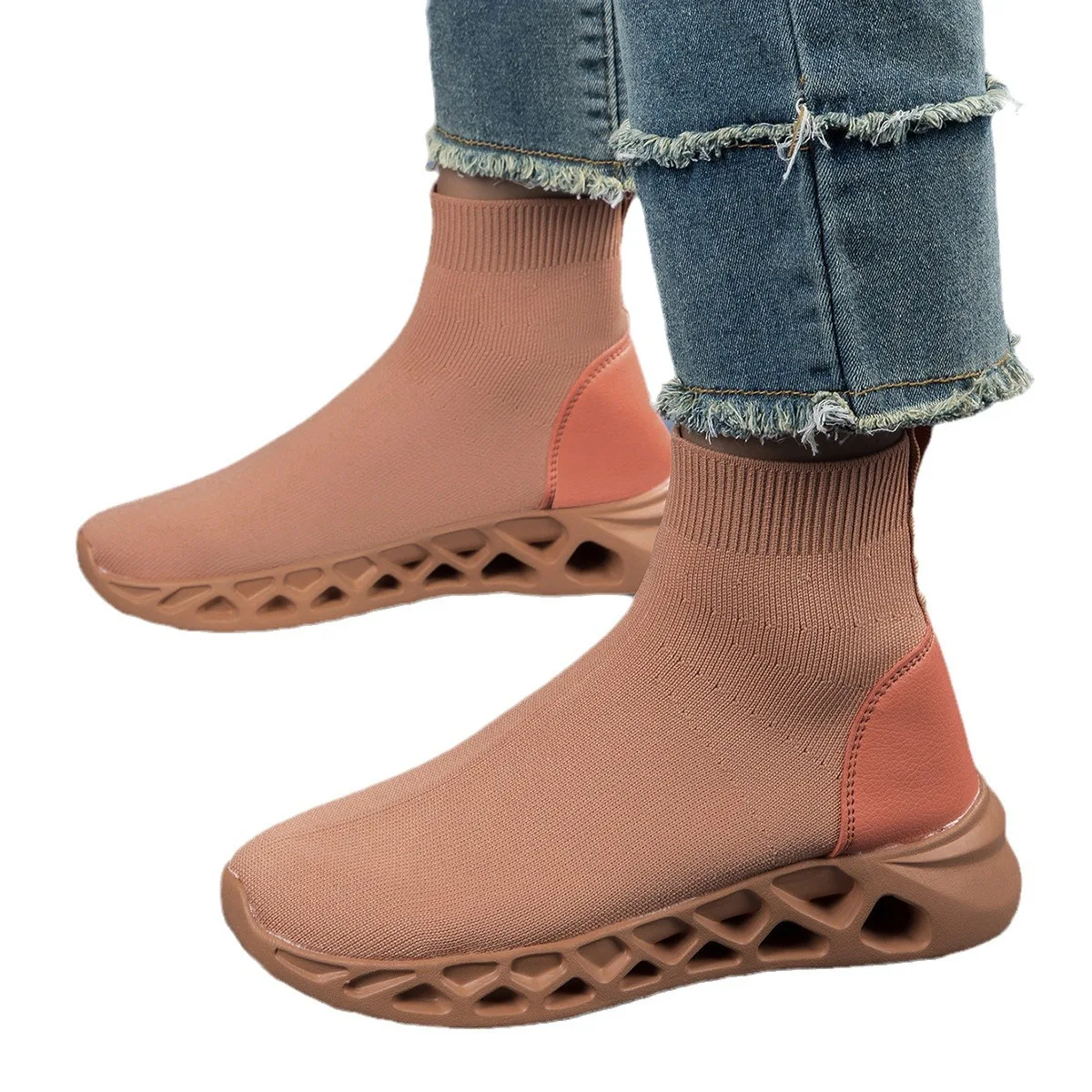 Hoge casual stretch sokken Enkelsoklaarsjes Ademende schoenen voor comfort en stijl. De perfecte combinatie van mode en functionaliteit. — foto 1